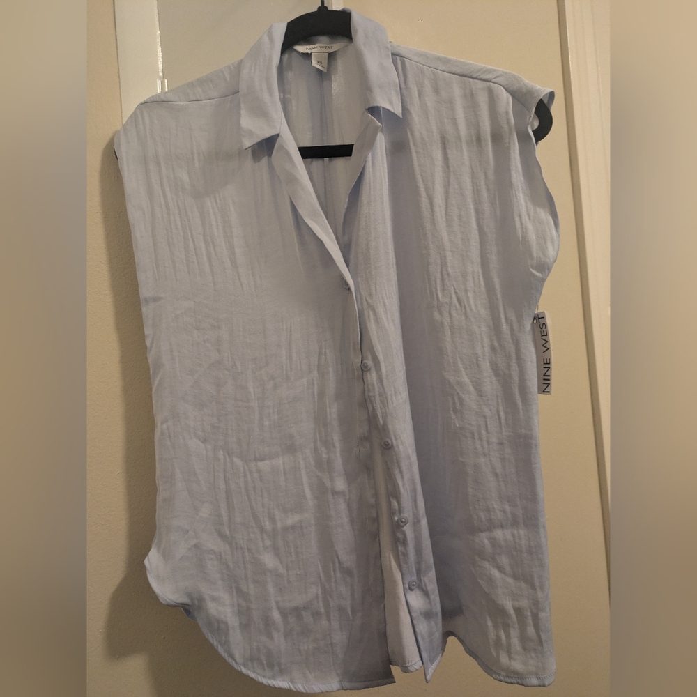 Nine West Women's Short Sleeve Collared Shirt